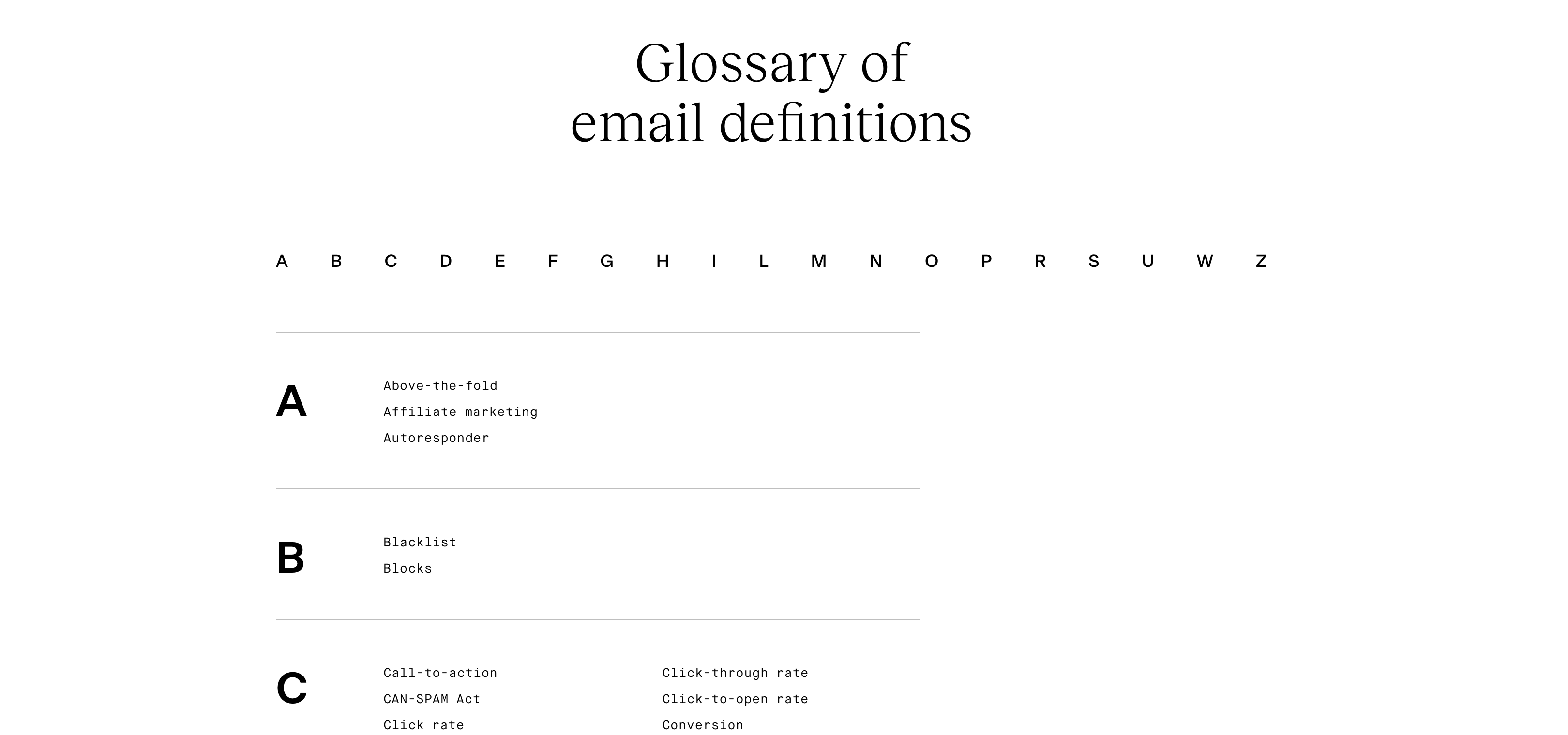 Flodesk University Glossary of email definitions.