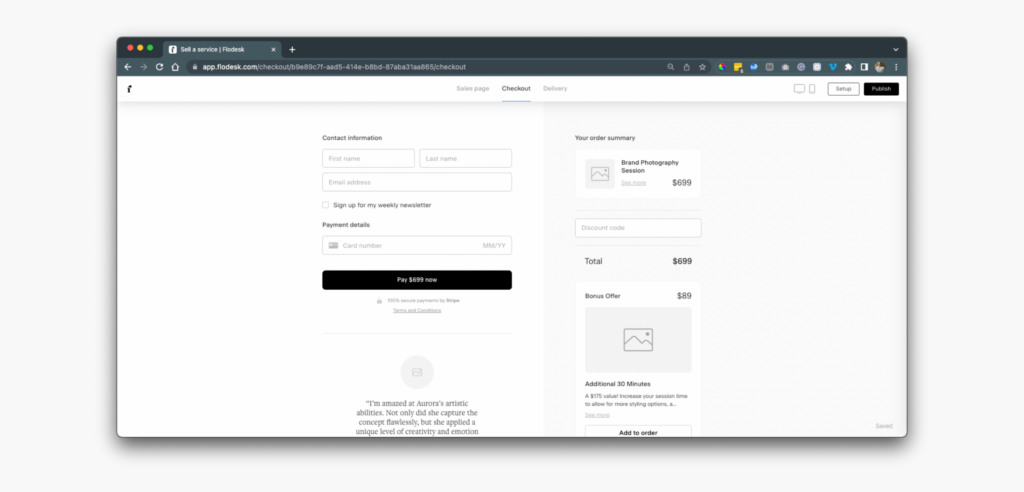 How to create your checkout in Flodesk Checkout