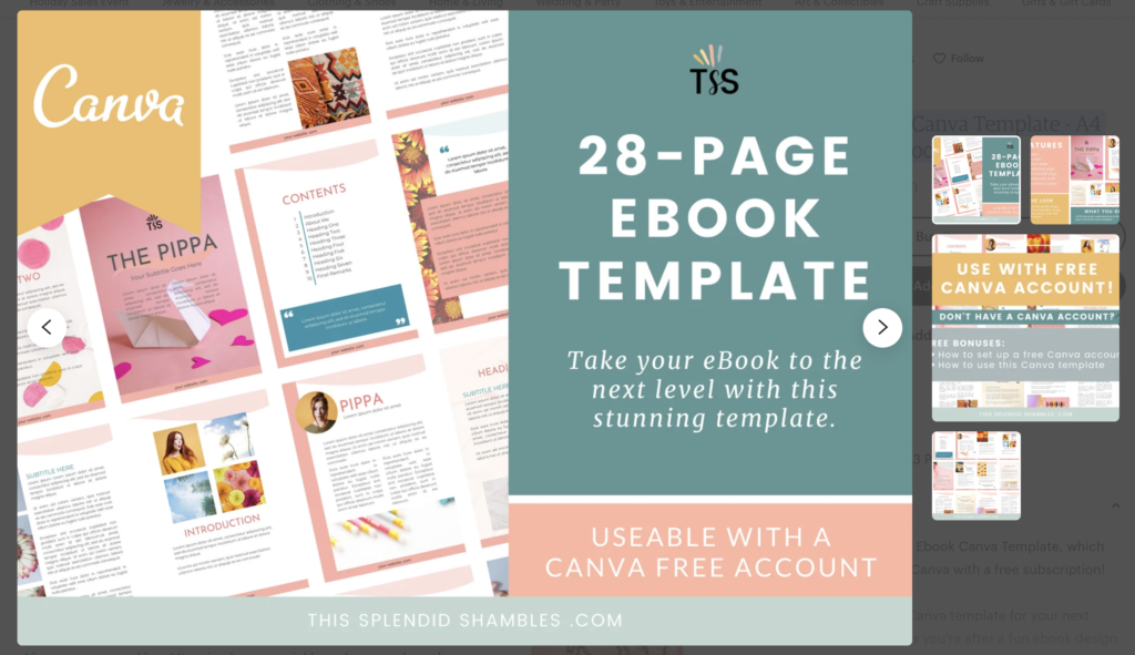 This Splendid Shambles 28-page colorful Canva eBook template for bloggers.