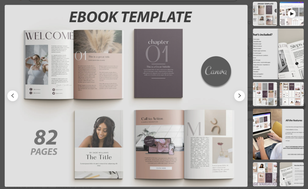Editable Canva ebook template for Coaches by GraphicsbyRamona