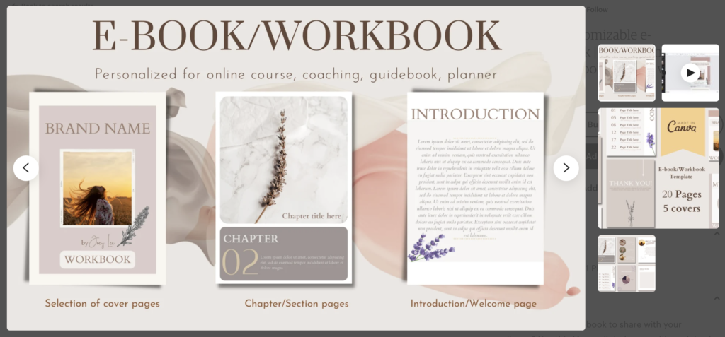 Lavender and mauve ebook and workbook template by PandaCookiePuff