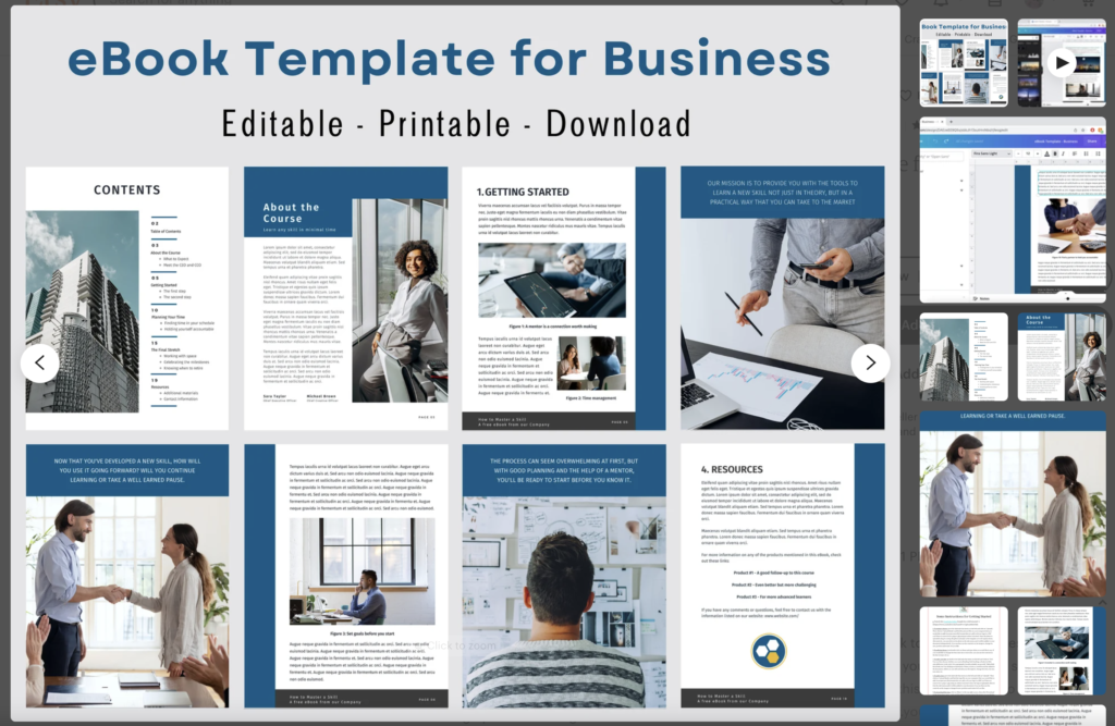 Blue themed ebook template for business by GoodLifeTempaltes