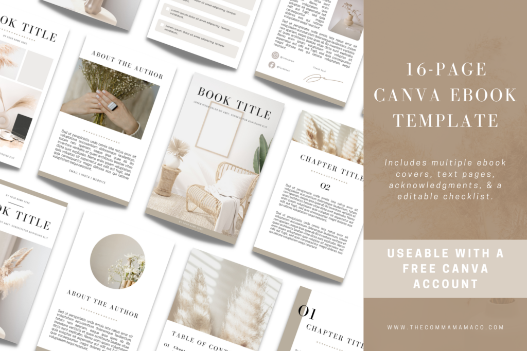 16-Page Canva Ebook Template by The Comma Mama Co.