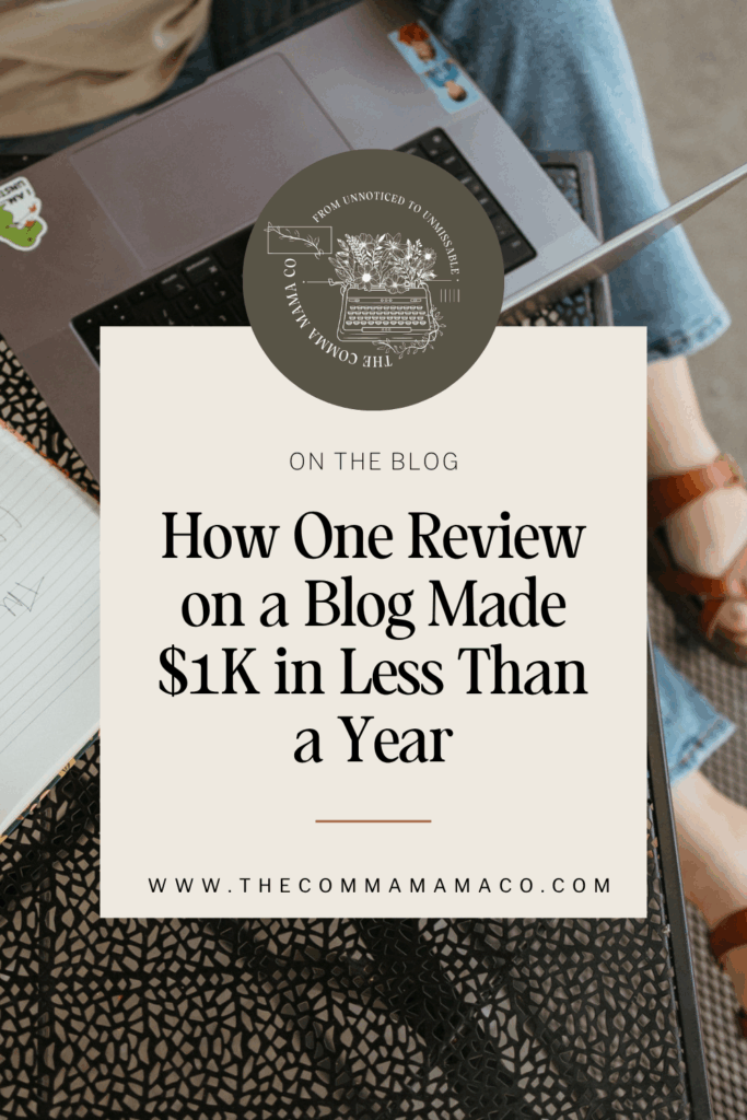 How One Review Blog Post is on Track to Earn $1k in a Year | The Comma Mama Co.